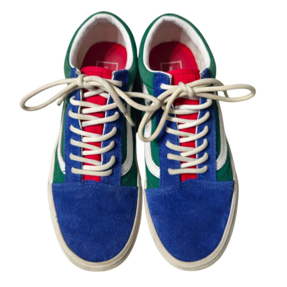 Vans Old Skool Yacht Club Green Blue Suede Sneakers Men 6, Women 7.5 - Picture 2 of 6
